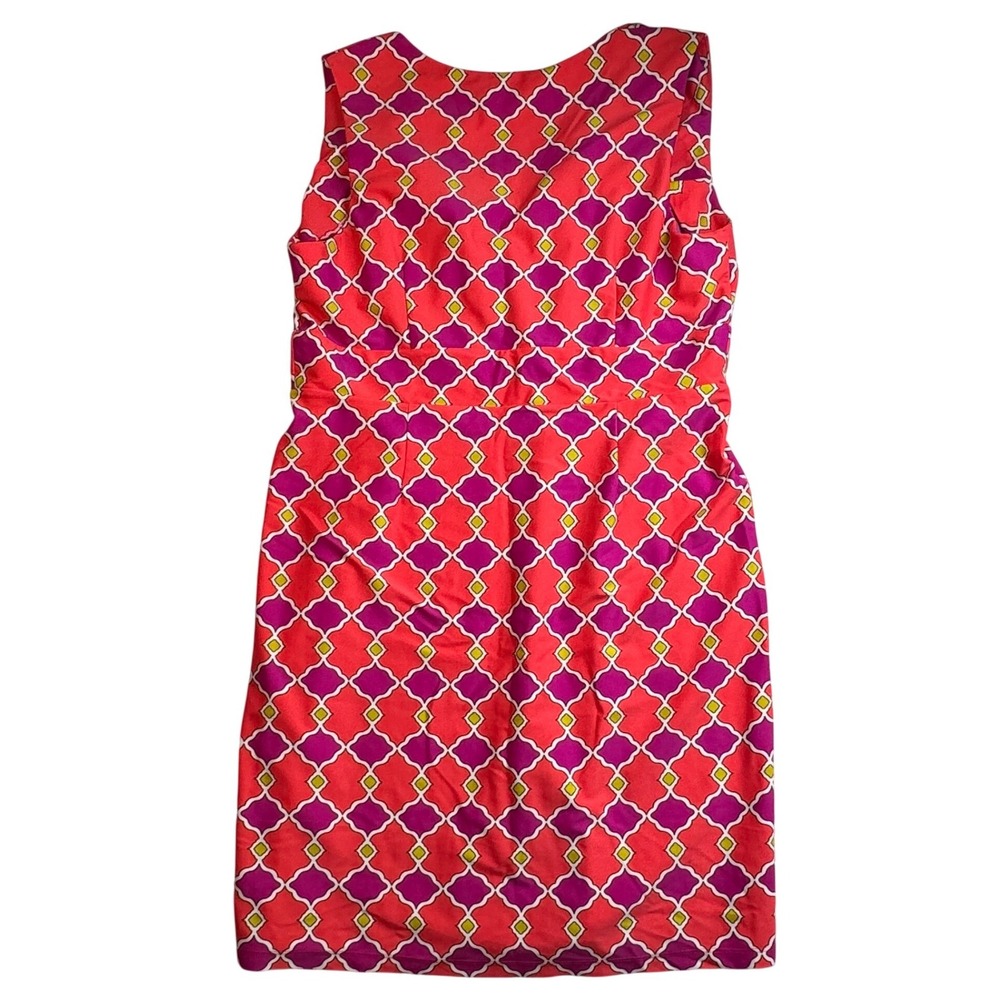 Jude Connally XL Moroccan Lattice Geometric Sleeveless Sheath Dress Preppy EAD - Picture 2 of 7